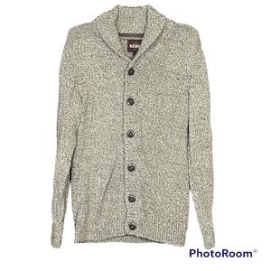 Alesbury Men’s Grey Neutral Button Down Cotton Blend Sweater Size Small